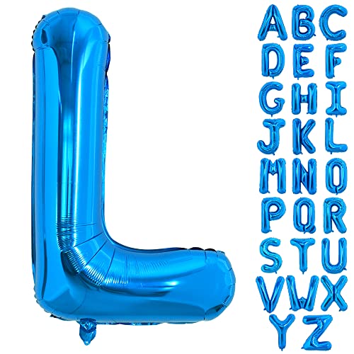 TONIFUL 40 Zoll großer Blau Buchstabe L Ballon, riesiger Buchstabenballon, großer Folienballon für Geburtstagsfeier, Jubiläumsdekoration von TONIFUL