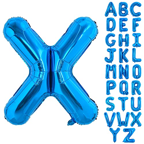 TONIFUL 40 Zoll großer Blau Buchstabe X Ballon, riesiger Buchstabenballon, großer Folienballon für Geburtstagsfeier, Jubiläumsdekoration von TONIFUL