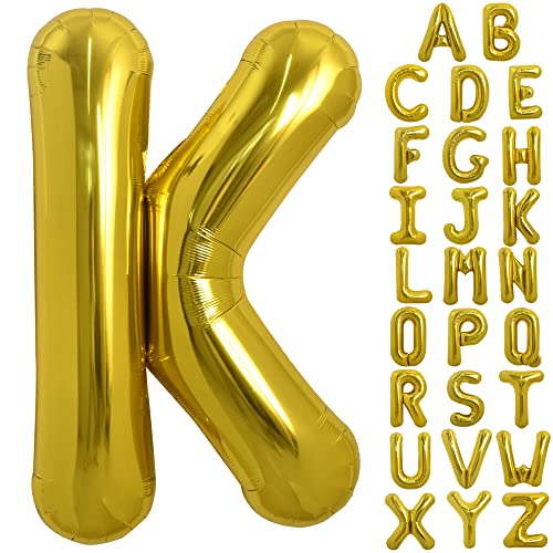 TONIFUL 40 Zoll große Goldfarbene K Buchstabe Ballons Jumbo Helium Ballons, Folie Mylar Big Alphabet Ballons für Geburtstagsfeier Jubiläum Valentinstag Zubehör Dekorationen TONIFUL 40 Zoll große Goldfarbene K Buchstabe Ballons Jumbo Helium Ballons, Folie Mylar Big Alphabet Ballons für Geburtstagsfeier Jubiläum Valentinstag Zubehör Dekorationen von TONIFUL