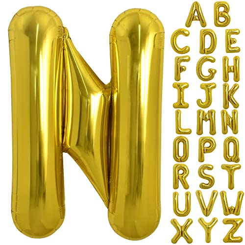 TONIFUL 40 Zoll große Goldfarbene N Buchstabe Ballons Jumbo Helium Ballons, Folie Mylar Big Alphabet Ballons für Geburtstagsfeier Jubiläum Valentinstag Zubehör Dekorationen TONIFUL 40 Zoll große Goldfarbene N Buchstabe Ballons Jumbo Helium Ballons, Folie Mylar Big Alphabet Ballons für Geburtstagsfeier Jubiläum Valentinstag Zubehör Dekorationen von TONIFUL