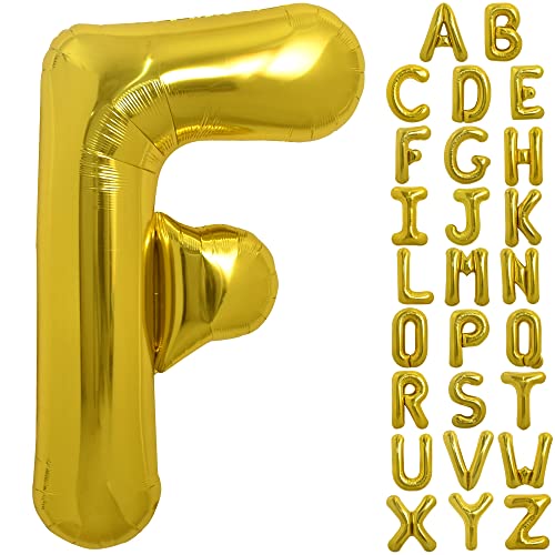 TONIFUL 40 Zoll große Goldfarbene F Buchstabe Ballons Jumbo Helium Ballons, Folie Mylar Big Alphabet Ballons für Geburtstagsfeier Jubiläum Valentinstag Zubehör Dekorationen TONIFUL 40 Zoll große Goldfarbene F Buchstabe Ballons Jumbo Helium Ballons, Folie Mylar Big Alphabet Ballons für Geburtstagsfeier Jubiläum Valentinstag Zubehör Dekorationen von TONIFUL