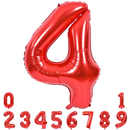 TONIFUL NPHC Red balloon number 4, Acrylic von TONIFUL
