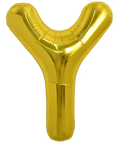 TONIFUL 40 Zoll große Goldfarbene Y Buchstabe Ballons Jumbo Helium Ballons, Folie Mylar Big Alphabet Ballons für Geburtstagsfeier Jubiläum Valentinstag Zubehör Dekorationen von TONIFUL