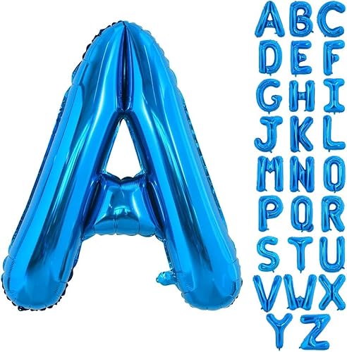 TONIFUL 40 Zoll großer Blau Buchstabe A Ballon, riesiger Buchstabenballon, großer Folienballon für Geburtstagsfeier, Jubiläumsdekoration von TONIFUL