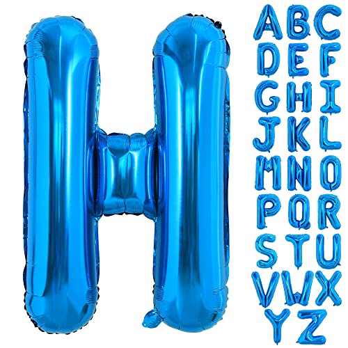 TONIFUL 40 Zoll großer Blau Buchstabe H Ballon, riesiger Buchstabenballon, großer Folienballon für Geburtstagsfeier, Jubiläumsdekoration von TONIFUL