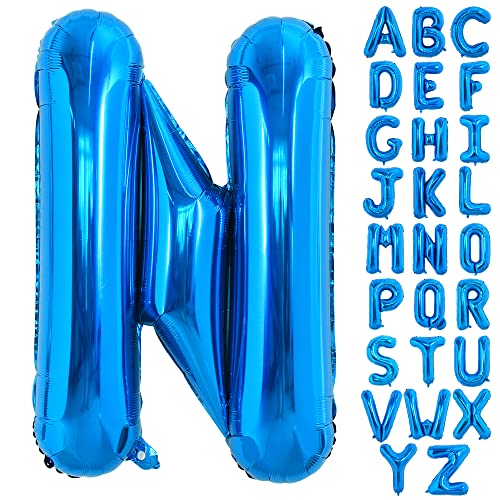TONIFUL 40 Zoll großer Blau Buchstabe N Ballon, riesiger Buchstabenballon, großer Folienballon für Geburtstagsfeier, Jubiläumsdekoration von TONIFUL