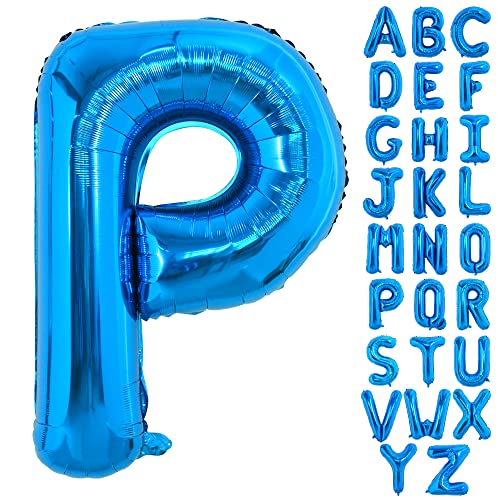 TONIFUL 40 Zoll großer Blau Buchstabe P Ballon, riesiger Buchstabenballon, großer Folienballon für Geburtstagsfeier, Jubiläumsdekoration TONIFUL 40 Zoll großer Blau Buchstabe P Ballon, riesiger Buchstabenballon, großer Folienballon für Geburtstagsfeier, Jubiläumsdekoration von TONIFUL