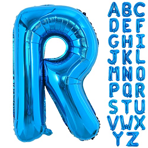 TONIFUL 40 Zoll großer Blau Buchstabe R Ballon, riesiger Buchstabenballon, großer Folienballon für Geburtstagsfeier, Jubiläumsdekoration von TONIFUL