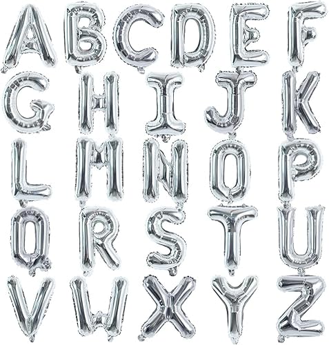 TONIFUL 52 Stück 16 Zoll Silber Buchstabe A-Z Ballons Benutzerdefinierte Phrase Mylar Folie Alphabet Erstellen Sie Ihr Eigenes Banner für Geburtstag Jubiläum Feier Graduierung Party Supplies TONIFUL 52 Stück 16 Zoll Silber Buchstabe A-Z Ballons Benutzerdefinierte Phrase Mylar Folie Alphabet Erstellen Sie Ihr Eigenes Banner für Geburtstag Jubiläum Feier Graduierung Party Supplies von TONIFUL