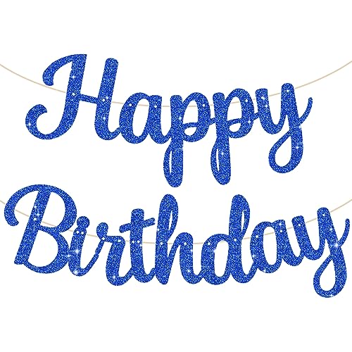 TONIFUL Dunkelblau Happy Birthday Banner. NO DIY 10Füße, Pre-Strung-Glitter Happy Birthday Zeichen, Happy Birthday Girlande, Happy Birthday Hintergrund, Happy Birthday Dekorationen für Frauen TONIFUL Dunkelblau Happy Birthday Banner. NO DIY 10Füße, Pre-Strung-Glitter Happy Birthday Zeichen, Happy Birthday Girlande, Happy Birthday Hintergrund, Happy Birthday Dekorationen für Frauen von TONIFUL