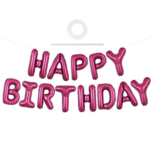 TONIFUL "Happy Birthday"-Ballon-Banner mit Schleifenband, 40,6 cm, Mylar-Buchstaben, Geburtstagsschild, Banner, Ballon-Wimpelkette, wiederverwendbar, für Kinder und Erwachsene, TONIFUL "Happy Birthday"-Ballon-Banner mit Schleifenband, 40,6 cm, Mylar-Buchstaben, Geburtstagsschild, Banner, Ballon-Wimpelkette, wiederverwendbar, für Kinder und Erwachsene, von TONIFUL