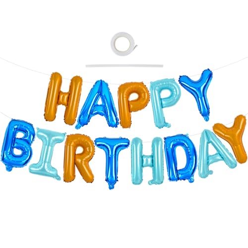 TONIFUL "Happy Birthday"-Ballon-Banner mit Schleifenhalm, 40,6 cm, Mylar-Buchstaben, Geburtstagsschild, Banner, Ballon-Wimpelkette, wiederverwendbar, für Mädchen, Jungen, Kinder und Erwachsene, TONIFUL "Happy Birthday"-Ballon-Banner mit Schleifenhalm, 40,6 cm, Mylar-Buchstaben, Geburtstagsschild, Banner, Ballon-Wimpelkette, wiederverwendbar, für Mädchen, Jungen, Kinder und Erwachsene, von TONIFUL