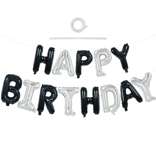 TONIFUL Happy Birthday Luftballons Banner mit Band Strohhalm, 40,6 cm Mylar-Buchstaben, Geburtstagsschild, Banner, Ballon-Wimpelkette, wiederverwendbar, für Mädchen, Jungen, Kinder und Erwachsene, TONIFUL Happy Birthday Luftballons Banner mit Band Strohhalm, 40,6 cm Mylar-Buchstaben, Geburtstagsschild, Banner, Ballon-Wimpelkette, wiederverwendbar, für Mädchen, Jungen, Kinder und Erwachsene, von TONIFUL
