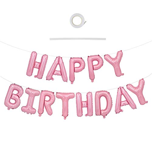 TONIFUL Licht Rosa Happy Birthday Ballon Girlande,16 Zoll Folie Happy Birthday Folienballon Luftballon Geburtstagsballon Banner Helium Ballon für Geburtstag Party, Geburtstagsbanner TONIFUL Licht Rosa Happy Birthday Ballon Girlande,16 Zoll Folie Happy Birthday Folienballon Luftballon Geburtstagsballon Banner Helium Ballon für Geburtstag Party, Geburtstagsbanner von TONIFUL