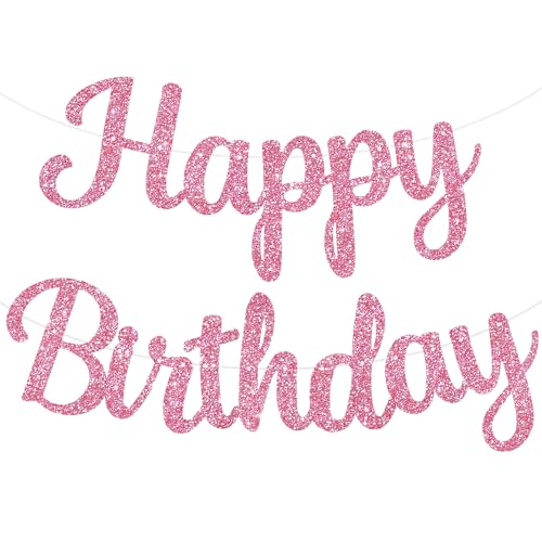 TONIFUL Pink Happy Birthday Banner KENO DIY 10Füße, Pre-Strung-Glitter Happy Birthday Zeichen, Happy Birthday Girlande, Happy Birthday Hintergrund, Happy Birthday Dekorationen für Frauen TONIFUL Pink Happy Birthday Banner KENO DIY 10Füße, Pre-Strung-Glitter Happy Birthday Zeichen, Happy Birthday Girlande, Happy Birthday Hintergrund, Happy Birthday Dekorationen für Frauen von TONIFUL