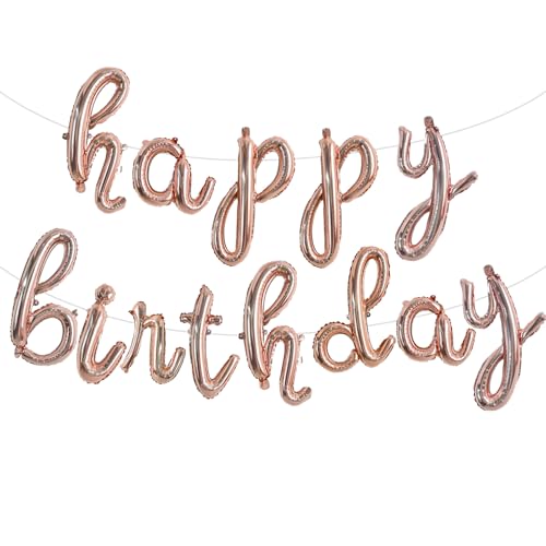 TONIFUL Rotgoldenes "Happy Birthday"-Ballon-Banner, kursive Happy Birthday-Ballons, rotgoldene Geburtstagsdekorationen, rotgoldene Mylar-Folie, Geburtstagsballons für Kinder und Erwachsene TONIFUL Rotgoldenes "Happy Birthday"-Ballon-Banner, kursive Happy Birthday-Ballons, rotgoldene Geburtstagsdekorationen, rotgoldene Mylar-Folie, Geburtstagsballons für Kinder und Erwachsene von TONIFUL