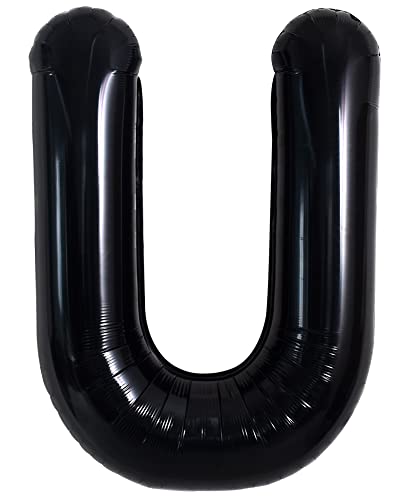 40 Zoll große schwarze U Buchstabe Ballons Jumbo Helium Ballons, Folie Mylar Big Alphabet Ballons für Geburtstagsfeier Jubiläum Valentinstag Zubehör Dekorationen von TONIFUL