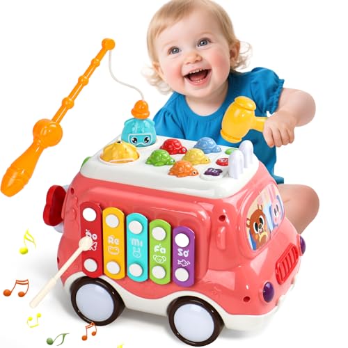 TONZE Montessori Spielzeug ab 1 Jahr Mädchen Junge Hammerspiel Xylophon Musik Baby Spielzeug ab 1 2 Jahr Motorikspielzeug Kinderspielzeug Geschenk Geburtstag für Kinder Mädchen von TONZE