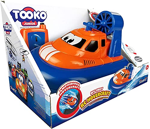 Tooko JUNIOR Ferngesteuertes Boot Rollt Auf Dem Boden Und Schwimmt Im Bad - Reichweite von 5 Metern - Boden/ Wasser - Batterien Nicht Enthalten - Spielzeug für Kinder ab 3 Jahren - Blau/ Orange von TOOKO