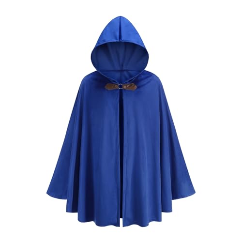 TOONRAIN Herren Erwachsene Mittelalter Umhang Hoodie Retro Rollenspiel Renaissance Umhang Kostüm, Runde Schnalle, Marineblau, 51.18'' TOONRAIN Herren Erwachsene Mittelalter Umhang Hoodie Retro Rollenspiel Renaissance Umhang Kostüm, Runde Schnalle, Marineblau, 51.18'' von TOONRAIN