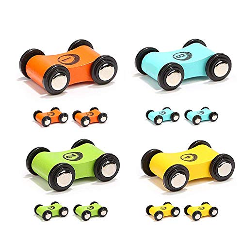 TOP BRIGHT 12er Pack Fahrzeuge Set, Holz Autos Geschenkset, Spielzeugautos für Kinder von TOP BRIGHT