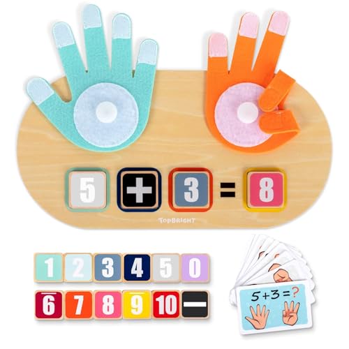 TOP BRIGHT Holz Mathe Spielzeug Zählen Lernen für Kinder, Zählen Lernspielzeug pädagogisches Spielzeug für 3 4 5 Jahre Jungen Mädchen Geschenk von TOP BRIGHT