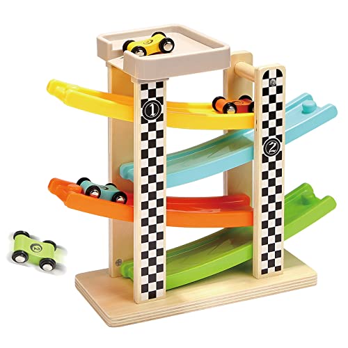 TOP BRIGHT Kugelbahn Autorennbahn Holz mit 4 Fahrzeuge, Auto Rennbahn Kinderspielzeug ab 1 2 Jahre Jungen und Mädchen Geburtstaggeschenke TOP BRIGHT Kugelbahn Autorennbahn Holz mit 4 Fahrzeuge, Auto Rennbahn Kinderspielzeug ab 1 2 Jahre Jungen und Mädchen Geburtstaggeschenke von TOP BRIGHT