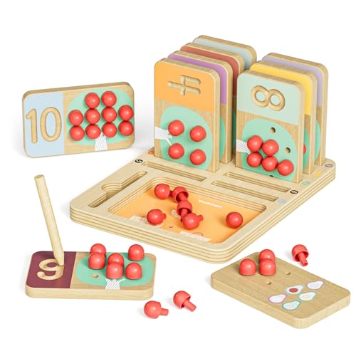 TOP BRIGHT Montessori Lernspielzeug ab 3 4 5 Jahre, Mathe-Lernspielzeug für Kinder ab 3 Jahren, Zähl-Steckbrettspiel und Zahlenschreibübungen, Geburtstagsgeschenk für Jungen und Mädchen von TOP BRIGHT
