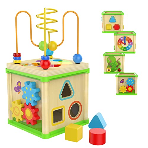 TOP BRIGHT Motorikwürfel ab 1 Jahr Holz, 5-in-1 Spiele-Center Aktivität Würfel für Baby Lernspielzeug ab 12 Monate, pädagogisches Spielzeug für Jungen und Mädchen Geschenke TOP BRIGHT Motorikwürfel ab 1 Jahr Holz, 5-in-1 Spiele-Center Aktivität Würfel für Baby Lernspielzeug ab 12 Monate, pädagogisches Spielzeug für Jungen und Mädchen Geschenke von TOP BRIGHT