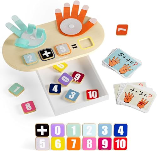 TOP BRIGHT Pädagogisches Lern-Zahlenspielzeug für Kleinkinder - Fingerzähl-Mathespielzeug, Unterrichtsspielzeug für die frühe Bildung für Kinder ab 3 Jahren, Montessori-Spielzeug für Kleinkinder von TOP BRIGHT