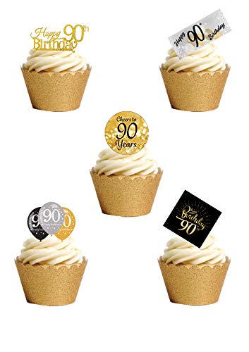 21 essbare Kuchendekorationen zum 90. Geburtstag, zum 90. Geburtstag, zum Aufstellen von Top That
