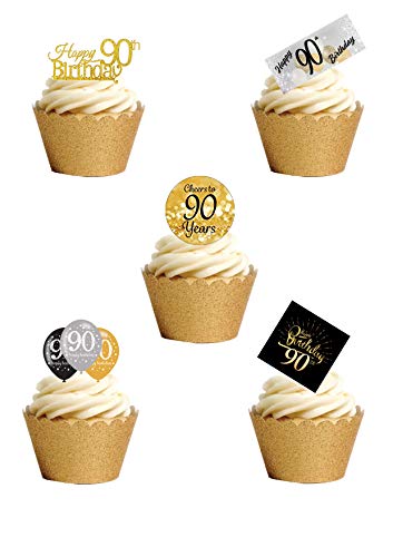 21 essbare Kuchendekorationen zum 90. Geburtstag, zum 90. Geburtstag, zum Aufstellen von Top That