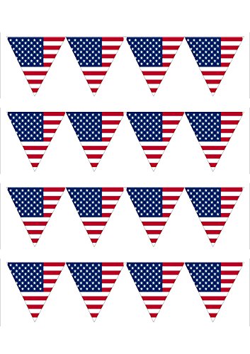 Essbare Wimpelkette, Motiv: US-amerikanische Flagge (Stars & Stripes), Zuckerguss, für Kuchendekoration von Top That