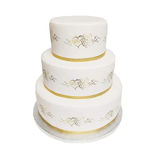 Essbares Deko-Glasurblatt zum Thema Hochzeit, Liebe, Borte für Kuchen der Größe 17,8 – 20,3 cm – zur Dekoration Ihres Kuchens - einfach zu verwenden von Top That