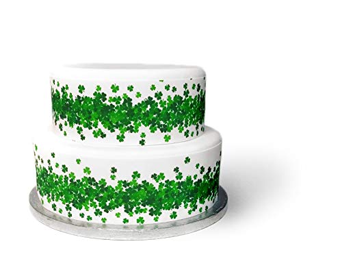 Top That Essbares Dekorblatt, St. Patricks Day, grünes Kleeblatt-Band, perfekt zum Dekorieren Ihrer Kuchen, einfach zu verwenden von Top That