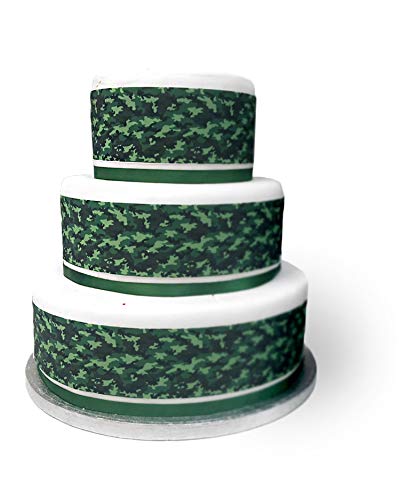 Top That Essbares Dekorblatt, Tarnmuster, Armee-Rand, ideal zum Dekorieren Ihrer Kuchen, einfach zu verwenden von Top That