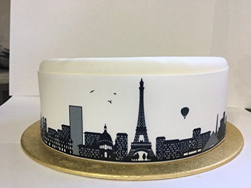Top That Essbares Dekorpapier mit Skyline von Paris – perfekt zum Dekorieren größerer Kuchen – einfach zu verwenden von Top That