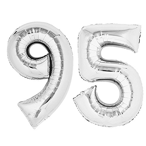 TOP TEN XXL Folienballon 80 cm Silber 95 Zahlenballon, Luftballon, Geburtstag, Heliumballon TOP TEN XXL Folienballon 80 cm Silber 95 Zahlenballon, Luftballon, Geburtstag, Heliumballon von TOP TEN