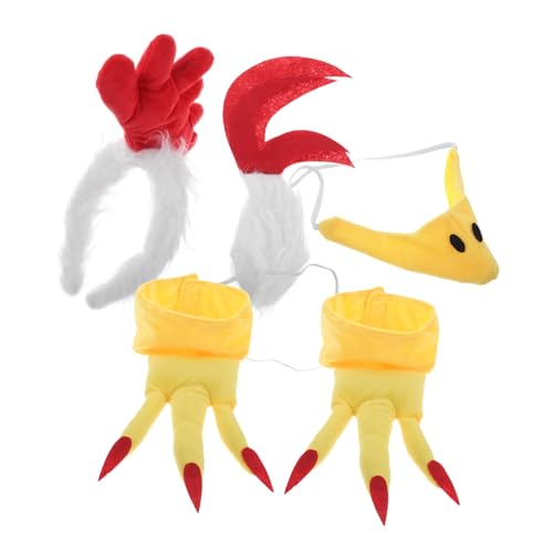 TOPBATHY Komplettes Hahn-hühner-kostüm-set Stirnband Nase Füße Für Halloween Karneval Thanksgiving von TOPBATHY