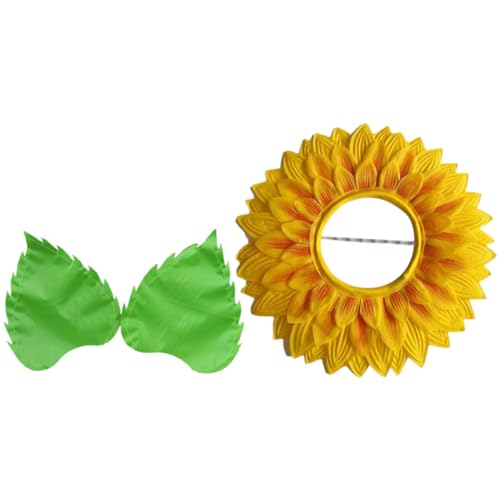TOPBATHY 1 Satz Kopfschmuck aus Sonnenblumen Kopfbedeckung Hut Nachkommen Kostüm Sonnenblumen Kopfschmuck Blumenkranz Kopfschmuck Halloween-Blumenkopfbedeckung Sonnenblumenkostüm von TOPBATHY