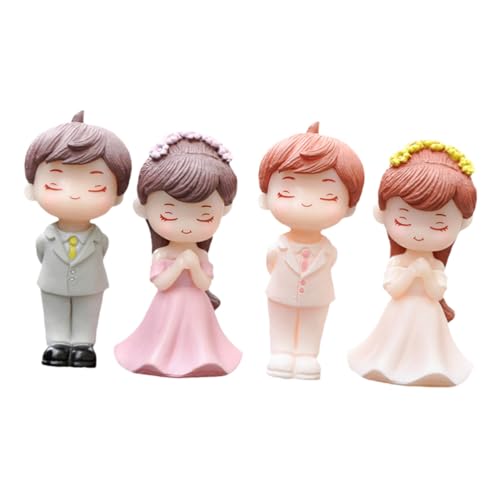 TOPBATHY 1 Satz Puppenschmuck Figur Hochzeitsdekorationen Brautjungfer Jahrestag Wedding Decoration Kleine Braut-bräutigam-modelle Dekoratives Valentinstaggeschenk Pvc 2 von TOPBATHY