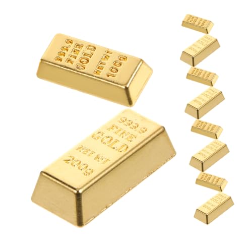 TOPBATHY 10 Stück Simuliertes BRIC-Modell winziges goldenes Barmodell goldene Ziegel für Handwerk winzige Metallsteinblöcke Miniaturgold -Ziegeldekoration Mini-Goldsteine Legierung TOPBATHY 10 Stück Simuliertes BRIC-Modell winziges goldenes Barmodell goldene Ziegel für Handwerk winzige Metallsteinblöcke Miniaturgold -Ziegeldekoration Mini-Goldsteine Legierung von TOPBATHY