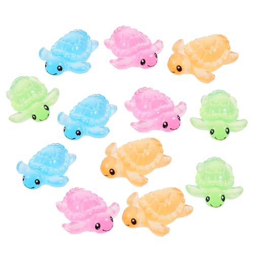 TOPBATHY Mini Leuchtende Schildkröten-Ornamente 12 Stück Schildkröten- Für Aquarium Tischplatte von TOPBATHY