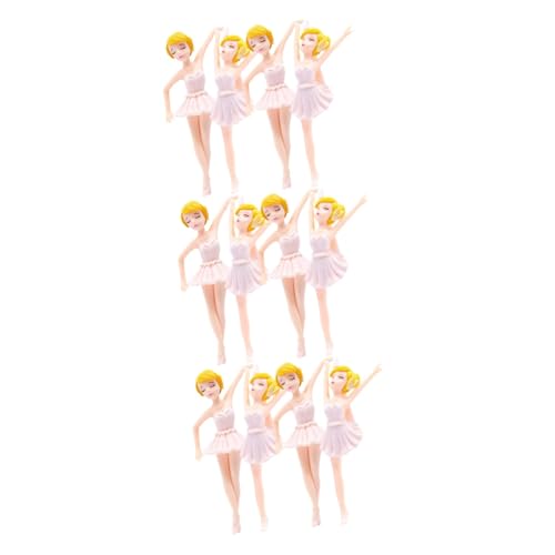 TOPBATHY 12 Stk Ballerina-Mädchen Statuen von tanzenden Mädchen Kuchendekoration Ornament Zubehör für Aquarien tanzende Figur Mädchenfigur Aquarium Skulptur Kamm Zylinder schmücken PVC Weiß von TOPBATHY