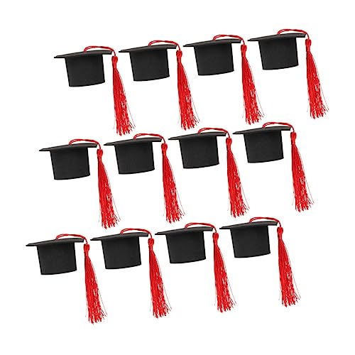 TOPBATHY 12 Stück Mini Graduation Cap Cake Topper Abschlussfeier Dekorationen Rot mit Quasten für Party und Cupcakes für Festliche Anlässe und Feiern TOPBATHY 12 Stück Mini Graduation Cap Cake Topper Abschlussfeier Dekorationen Rot mit Quasten für Party und Cupcakes für Festliche Anlässe und Feiern von TOPBATHY