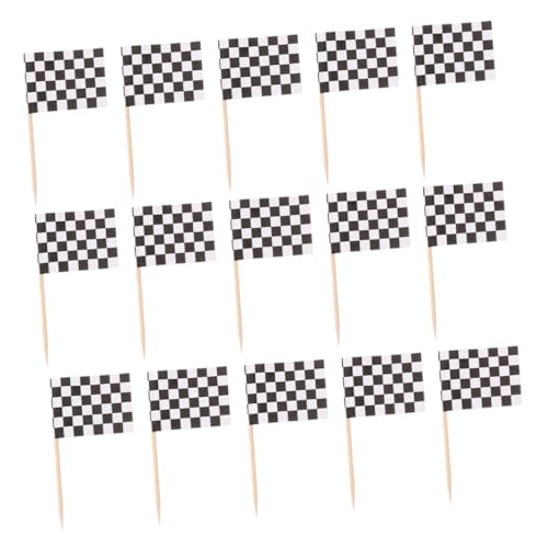 TOPBATHY 120 Stück Checkered Racing Flag Zahnstocher Dekorative Cupcake Topper für Shower und Geburtstagsfeiern für Kuchen und Snacks TOPBATHY 120 Stück Checkered Racing Flag Zahnstocher Dekorative Cupcake Topper für Shower und Geburtstagsfeiern für Kuchen und Snacks von TOPBATHY