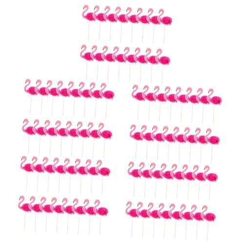 TOPBATHY 150 Stk Flamingo-Kuchen-Einsatz Hawaiianisches Essen Babyzubehör Papierbecher Obstkuchen Cupcake-Ornamente Geburtstagskuchen-Picks Hochzeit Dekorationen Requisiten schmücken 3d von TOPBATHY