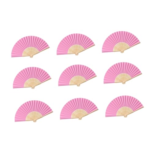 TOPBATHY 18 Stk Mini-Handventilator rosa Papierfächer Handfächer Papierfächer Masse Geschenke das Geschenk tragbarer Papierfächer Handpapierfächer faltbar Faltfächer Gast Kind Bambus von TOPBATHY