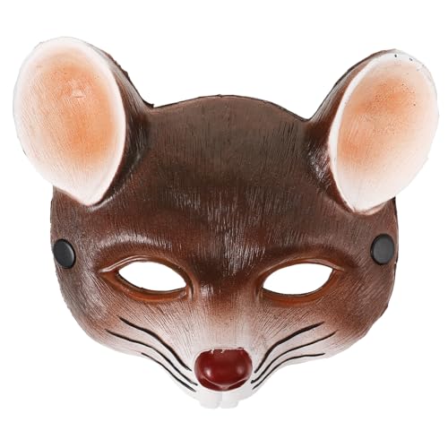 TOPBATHY 1Stk Hälfte Hasenmaske Mauskopfmasken Tiermausmaske Rattenmaske Gruselige Halloween-Masken 3D-Masken karneval gesicht dekor Emulsion Augenbinde Bart Kleidung Kind Requisiten von TOPBATHY