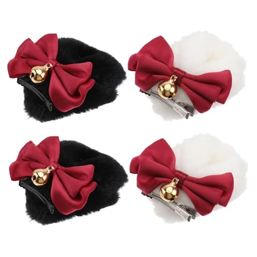 TOPBATHY 2 Paar Bär Ohr Haarspange Tier-cosplay-haarspange Schöner Cosplay-kopfschmuck Haarklammer Cosplay Haarspange Gesichtsbürste Reinigung Ohren Haarspange Colorful Metallglocke von TOPBATHY